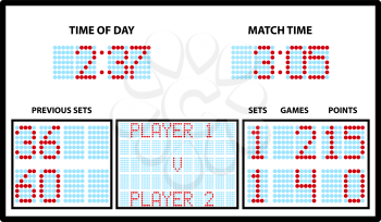 Tennis Scoreboard Icon. Flat Color Design. Vector Illustration.