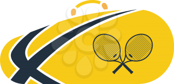 Tennis Bag Icon. Flat Color Design. Vector Illustration.