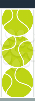 Tennis Ball Container Icon. Flat Color Design. Vector Illustration.