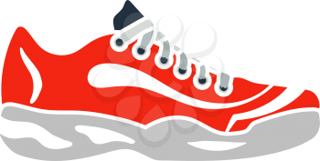 Tennis Sneaker Icon. Flat Color Design. Vector Illustration.