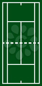Tennis Field Mark Icon. Flat Color Design. Vector Illustration.