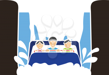 Water Boat Ride Icon. Flat Color Design. Vector Illustration.