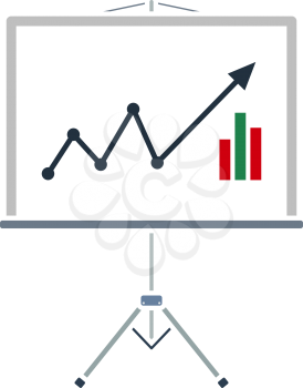 Analytics Stand Icon. Flat Color Design. Vector Illustration.