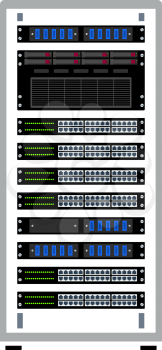 Server Rack Icon. Flat Color Design. Vector Illustration.