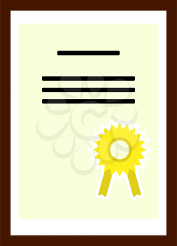 Certificate Under Glass Icon. Flat Color Design. Vector Illustration.