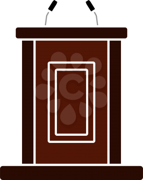 Witness Stand Icon. Flat Color Design. Vector Illustration.