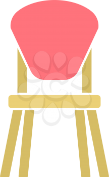 Child Chair Icon. Flat Color Design. Vector Illustration.