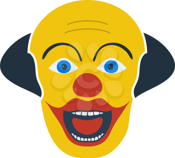 Party Clown Face Icon. Flat Color Design. Vector Illustration.