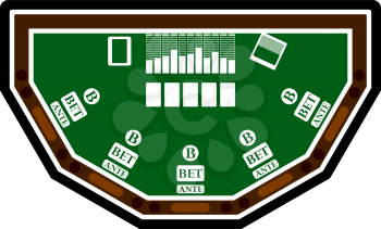 Poker Table Icon. Flat Color Design. Vector Illustration.