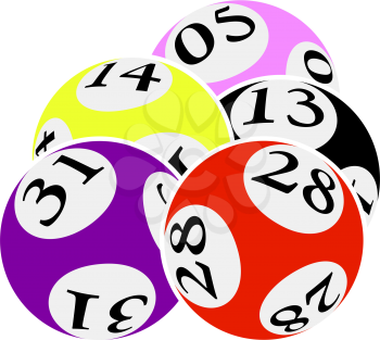 Lotto Balls Icon. Flat Color Design. Vector Illustration.