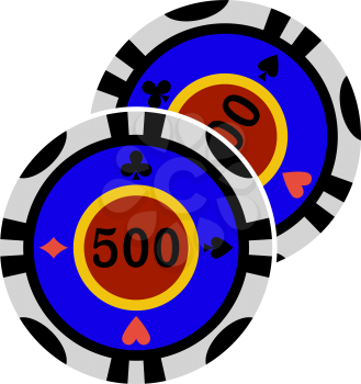 Casino Chips Icon. Flat Color Design. Vector Illustration.