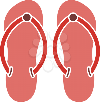 Spa Slippers Icon. Flat Color Design. Vector Illustration.