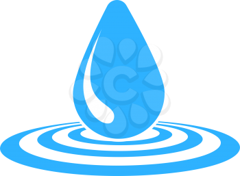 Water Drop Icon. Flat Color Design. Vector Illustration.