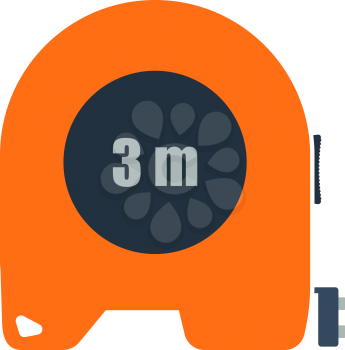Icon Of Constriction Tape Measure. Flat Color Design. Vector Illustration.