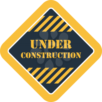 Icon Of Under Construction. Flat Color Design. Vector Illustration.