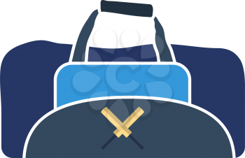 Cricket Bag Icon. Flat Color Design. Vector Illustration.