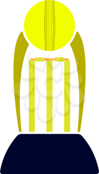 Cricket Cup Icon. Flat Color Design. Vector Illustration.
