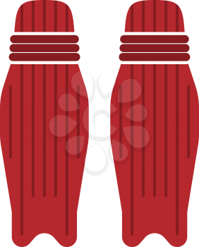Cricket Leg Protection Icon. Flat Color Design. Vector Illustration.