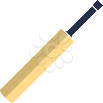 Cricket Bat Icon. Flat Color Design. Vector Illustration.