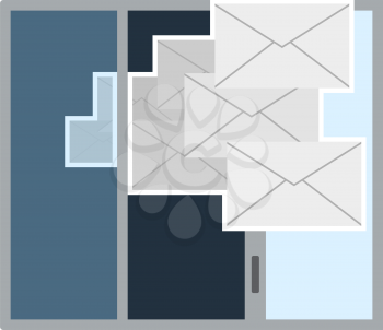 Mailing Icon. Flat Color Design. Vector Illustration.