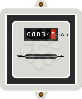 Electric Meter Icon. Flat Color Design. Vector Illustration.