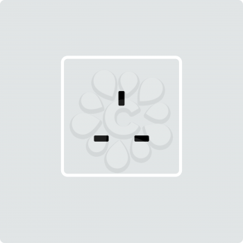 Great Britain Electrical Socket Icon. Flat Color Design. Vector Illustration.