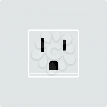 USA Electrical Socket Icon. Flat Color Design. Vector Illustration.