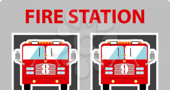 Fire Station Icon. Flat Color Design. Vector Illustration.