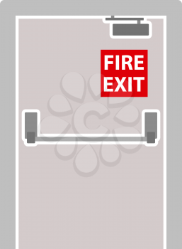 Fire Exit Door Icon. Flat Color Design. Vector Illustration.