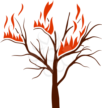 Wildfire Icon. Flat Color Design. Vector Illustration.