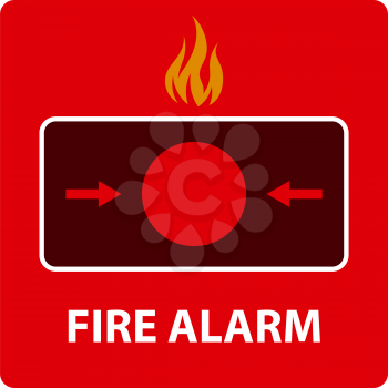 Fire Alarm Icon. Flat Color Design. Vector Illustration.