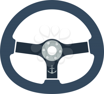 Icon Of Steering Wheel. Flat Color Design. Vector Illustration.