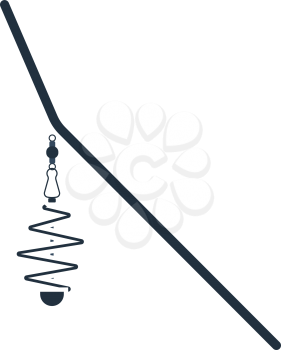 Icon Of Fishing Feeder Net. Flat Color Design. Vector Illustration.