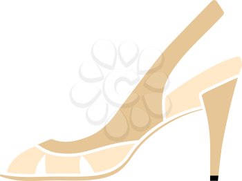 Woman Heeled Sandal Icon. Flat Color Design. Vector Illustration.