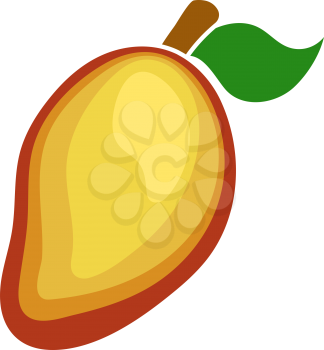 Icon Of Mango In Ui Colors. Flat Color Design. Vector Illustration.