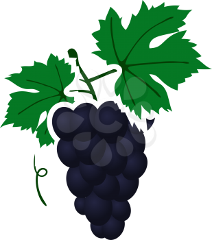 Icon Of Grape In Ui Colors. Flat Color Design. Vector Illustration.