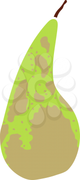 Icon Of Pear In Ui Colors. Flat Color Design. Vector Illustration.
