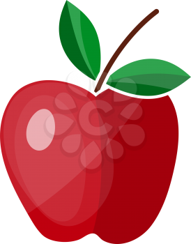 Icon Of Apple In Ui Colors. Flat Color Design. Vector Illustration.