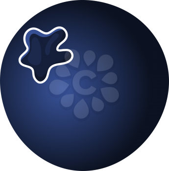 Icon Of Blueberry In Ui Colors. Flat Color Design. Vector Illustration.