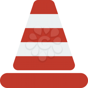 Icon Of Traffic Cone. Flat Color Design. Vector Illustration.