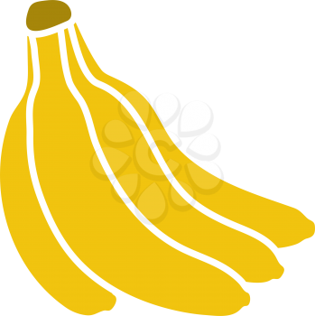 Banana Icon. Flat Color Design. Vector Illustration.