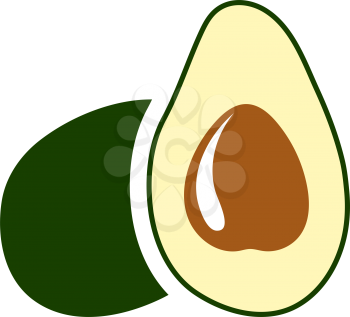 Avocado Icon. Flat Color Design. Vector Illustration.