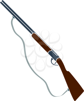 Icon Of Hunting Gun. Flat Color Design. Vector Illustration.