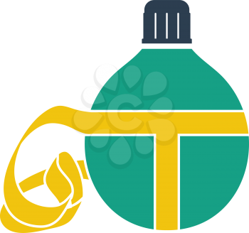 Icon Of Touristic Flask. Flat Color Design. Vector Illustration.