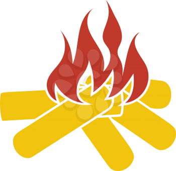 Icon Of Camping Fire. Flat Color Design. Vector Illustration.