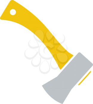 Icon Of Camping Axe. Flat Color Design. Vector Illustration.