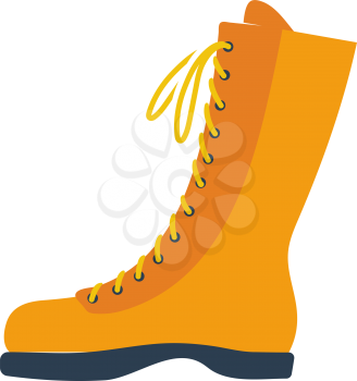 Icon Of Hiking Boot. Flat Color Design. Vector Illustration.