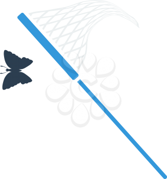 Icon Of Butterfly Net. Flat Color Design. Vector Illustration.