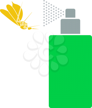 Icon Of Mosquito Spray. Flat Color Design. Vector Illustration.
