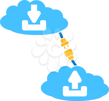 Cloud Connection Icon. Flat Color Design. Vector Illustration.